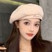 Blogger Recommed Thickened Brushed Solid Color Letter Beret For Women, Youthful And Artistic Octagonal Painter Hat_viptrois.com
