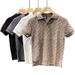 Men's Thin Knit Polo Shirt Short Sleeve, Wrinkle-Resistant Viscose Blend Top For Summer Business Casual & Daily Wear_viptrois.com