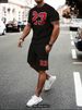 Men's Summer Trendy T-Shirt And Beach Shorts Set 3D Digital Printing Short Sleeved Casual Wear for Men_viptrois.com