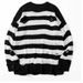 Men's Clothing Jacquard Hole Hollow Round Neck Sweater Men's Street Loose Long Sleeved Knitted Pullover Sweater_viptrois.com