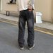 Men’s Fleece-Lined Jeans – Winter Warm Loose Fit, Straight Leg, Retro Blue & Black Washed Denim_viptrois.com