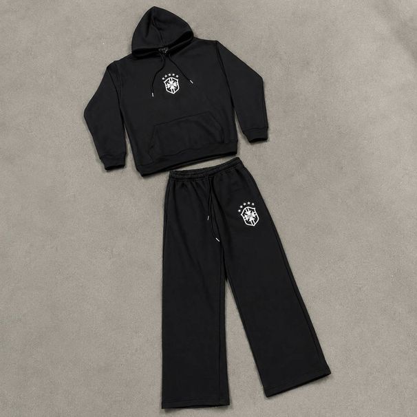 Trendy Instagram-style Printed Hoodie And Sweatpants Set – Vintage-vibe Streetwear, Y2K Aesthetic._viptrois.com