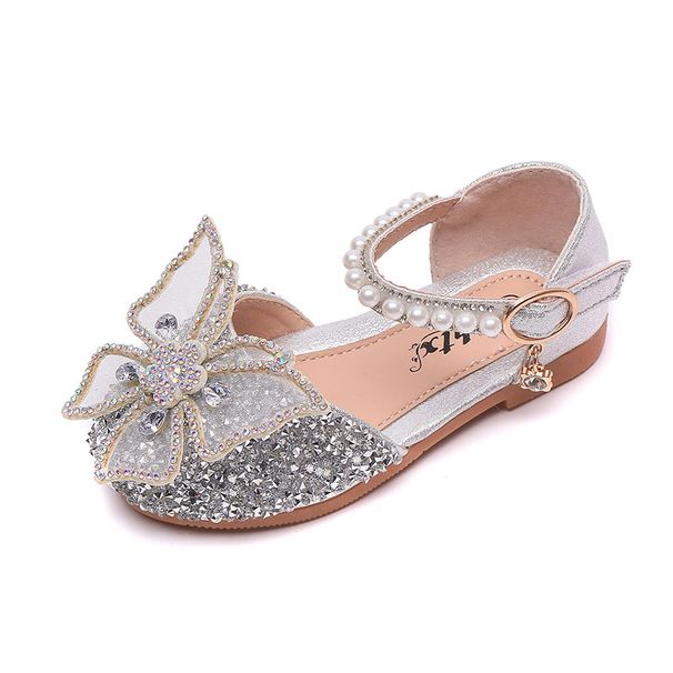 Children's Pearl Princess Shoes 2023 Summer New Children's Baby Toe Sandals Girls Butterfly Dance Shoes Wholesale_viptrois.com