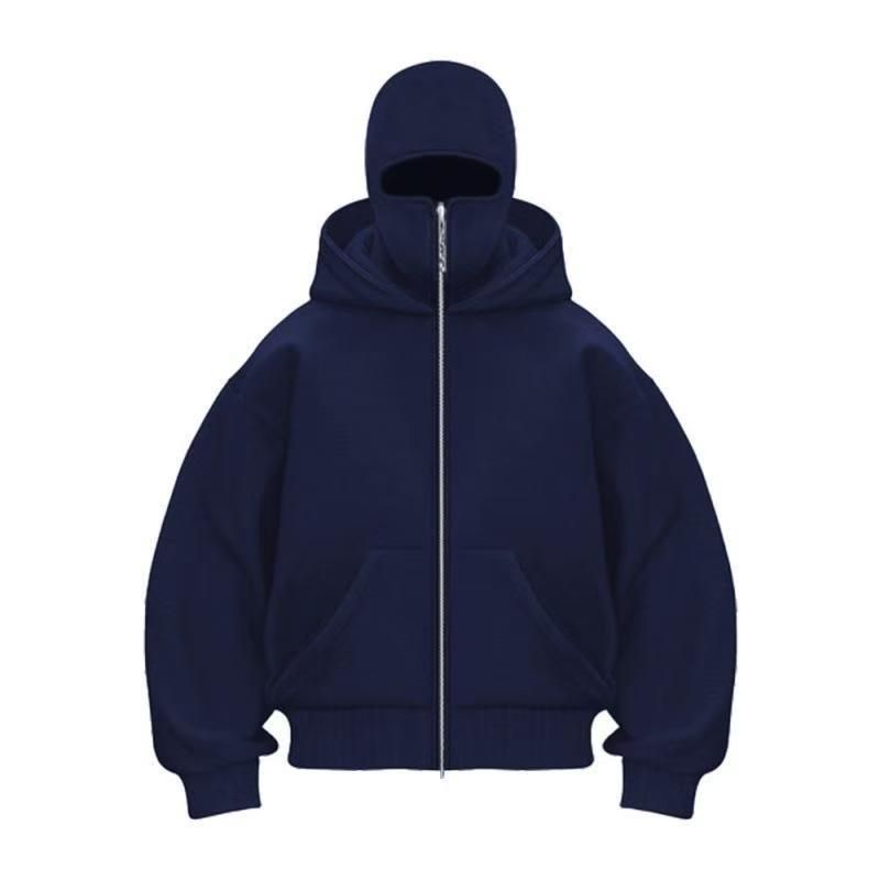 2026 New Autumn Winter Loose Cardigan Drop Shoulder Unisex Long Sleeve Fashion Hooded Sweatshirt_viptrois.com