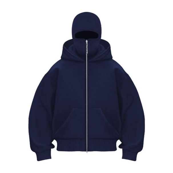 2026 New Autumn Winter Loose Cardigan Drop Shoulder Unisex Long Sleeve Fashion Hooded Sweatshirt_viptrois.com