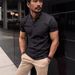 Unbeatable Quality Ins Summer T-shirt Men's Button Henry Collar Sports Polo Shirt_viptrois.com