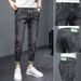 Men's Clothing Summer Trendy Casual Jeans For Men Spring And Autumn Slim Feet 2024 New Slim Thin Nine Point Stretch Pants For Men_viptrois.com