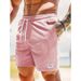 Men's Clothing Solid Color Lace Up Sports Corduroy Simple Five Point Shorts Shorts Casual Pants_viptrois.com