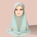 Women's Hijab heavy industry embroidery lace pullover headscarf Malay ladies scarf double layer chiffon beaded hat_viptrois.com