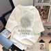 Men's Clothing Summer Bear Print All Match Five Point Sleeve Loose Tops Fashionable Couple T Shirts_viptrois.com