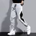 Men's Clothing Pants Men's Casual Sports Sweatpants Men's Loose Cuff Trousers Stitching Running Training Casual Pants_viptrois.com