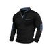 Pure Size Cross-Border European And American Style Autumn Stand Collar Long Sleeve Sweatshirt Men's Patchwork Polo Shirt Top_viptrois.com