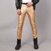 Men's Clothing Middle Men's Leather Pants Elastic Slim Fashion Moisture Proof White Dance Performance Bar Net Red Hair Salon Leather Pants_viptrois.com