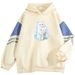American Style Color Block For Men, Loose Fit, Niche Cat Print Pullover, Cool Outerwear Sweatshirt_viptrois.com