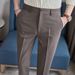 Spring Summer Men's Casual Trousers Slim Fit Cropped Cooling Fabric Bottoms for Men_viptrois.com