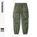 Men's Clothing Waterproof Casual Pants Loose Multi Pocket All match Cuffed Trousers_viptrois.com
