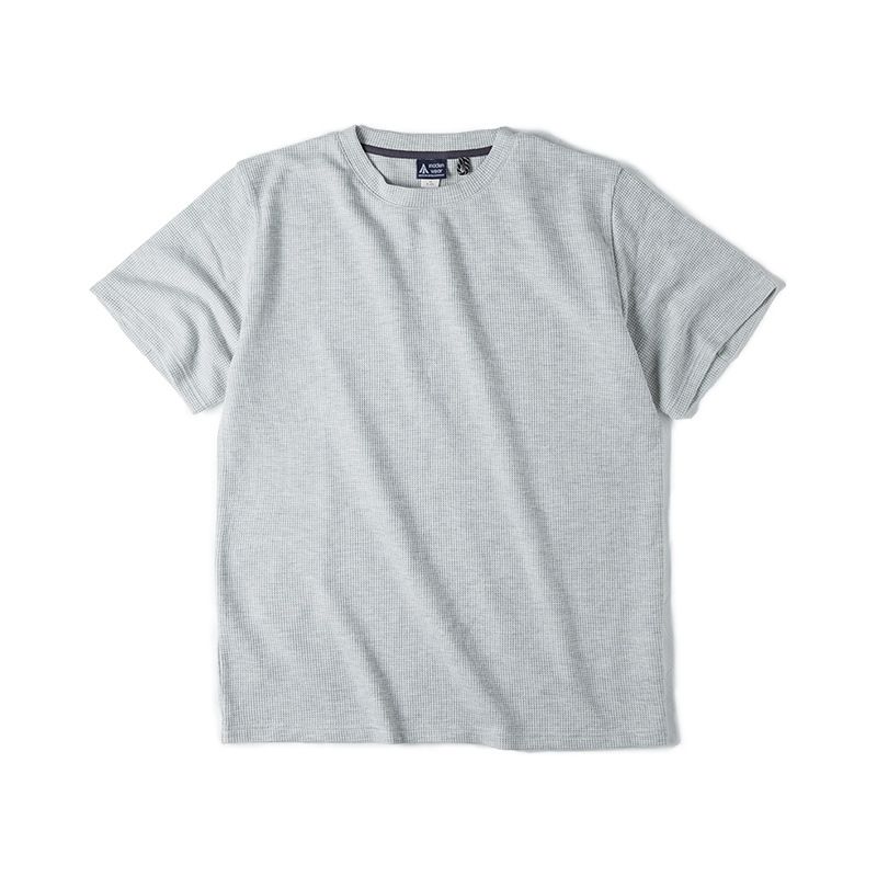 Madden Workwear American Off White Waffle T Shirt Knitted Shoulder Heavy Old Money Style T Shirt Short Sleeve Men's Summer_viptrois.com