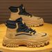 Men's Work Boots Slip-Resistant Anti-Slip Hiking Shoes Comfortable Outdoor Safety Shoes With Thick Sole For Men_viptrois.com