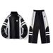 Men's Clothing 25 Autumn And Winter New American Retro Contrast Color Sports Casual Jacket Two-piece Wide-leg Pants_viptrois.com