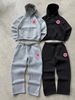 Embroidered Zip-Up Jogger Pants - Oversized Streetwear Sweatpants For Men & Women (S-3XL, Black/Gray/Pink)_viptrois.com