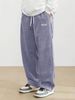 Men's Corduroy Casual Pants High Street Fashion Retro Straight Trousers Black Blue Mid Waist Drawstring Shorts_viptrois.com