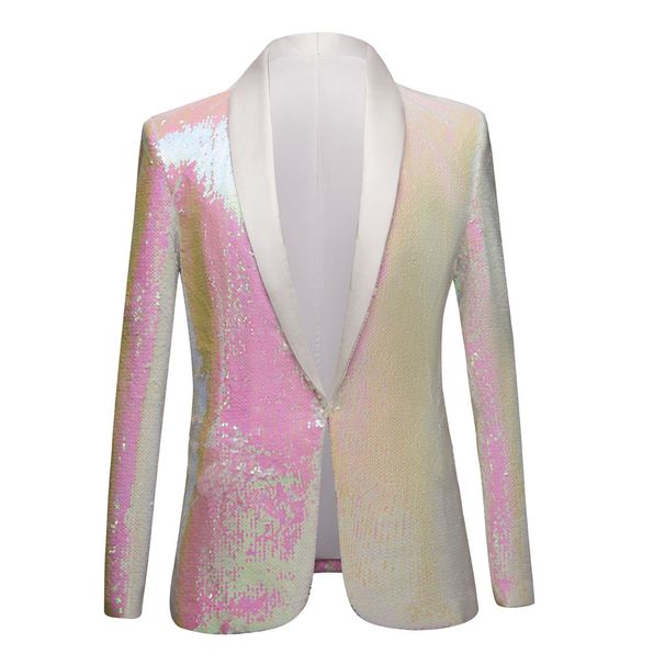 Man's clothing Men's striped checkered sequin suit Stage show suit Club bar DJ singer host jacket_viptrois.com