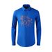 Men’s Printed Long-Sleeve Shirt – Fashion Cotton Blend, Slim Fit, Unique Trendy Style (White/Black/Navy/Color Blue)_viptrois.com