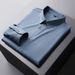 Men's Clothing Plus Size Elastic Long Sleeve Cashmere Striped Shirt Men's Casual Lapel Business Plus Size Shirt_viptrois.com