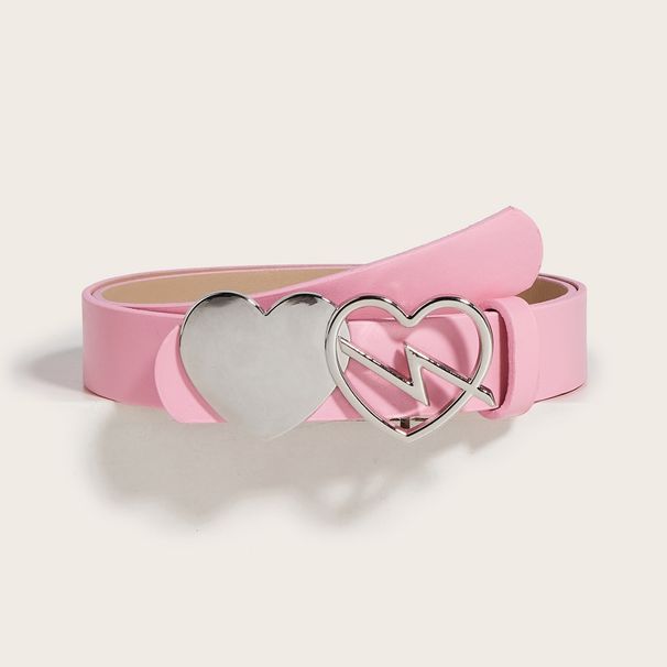 Women's Belt 2024 New Korean Fashion All-match Casual Heart Belt All-match Decorative Love Buckle Belt_viptrois.com