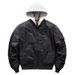 Autumn Winter New Bomber Men's Solid Color Trendy High Street American Style Cotton Jacket With Detachable Hat_viptrois.com