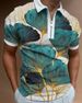 2025d 20253D Digital Print Turn-down Collar Zipper Men's Polo Shirt_viptrois.com