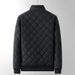 "Men’s Quilted Jacket – Slim Fit Stand Collar Winter Coat, Diamond Stitch Design, Lightweight Polyester Padding (Black/Gray, Sizes M-5XL)"_viptrois.com