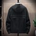Korean Style Oversized Hooded Jacket For Men – Lightweight Breathable Windbreaker With Zipper Pockets (Black/Khaki/Cream)_viptrois.com