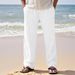 Men's Clothing Linen Breathable Wide Leg Pants For Men In Summer And Autumn Thin Loose Sports Loose Straight Casual Trousers For Men_viptrois.com