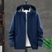 Men's Three-proof Mountaineering Suit, Single-layer Hooded Solid Color Waterproof And Windproof Jacket_viptrois.com