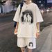 Men's Clothing Waffle Sports Short Sleeved Shorts Two Piece Suit Youth Suit_viptrois.com