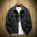 Men's Distressed Denim Jacket Loose Fit Workwear Coat Casual Streetwear Spring Autumn Fashion Outerwear_viptrois.com