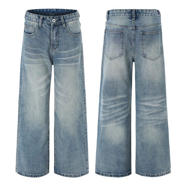 Men’s Distressed Black Washed Jeans – Loose Fit High Street Vintage Denim (Sizes S-2XL)_viptrois.com