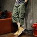 American Style Workwear Seven-Quarter Loose Straight Summer Casual Pants Cotton Plus Size Men's Trousers_viptrois.com