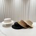 Women's Hats French Lady Style Flat Top Hat New Summer Elegant Pearl Straw Seaside Sun Protection Hat For Women_viptrois.com