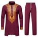 Men's Clothing New Men's Robe Fashion Hot Stamping Printing Suit Size Muslim Casual Two Piece Suit_viptrois.com