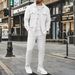 Men's Casual Jacket Two Piece Set American Style Autumn Fashion Trendy Pocket Lapel Jacquard Design_viptrois.com