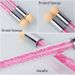 1PC Rhinestone Handle + 6PCS Sponge Head Nails Art Brushes Gradient Shading Pen Dotting Brush Painting Manicure Accessories Tool_viptrois.com