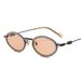 Full diamond oval frame sunglasses High end ins millennial hot girl female photo taking concave glasses diamond sunglasses_viptrois.com