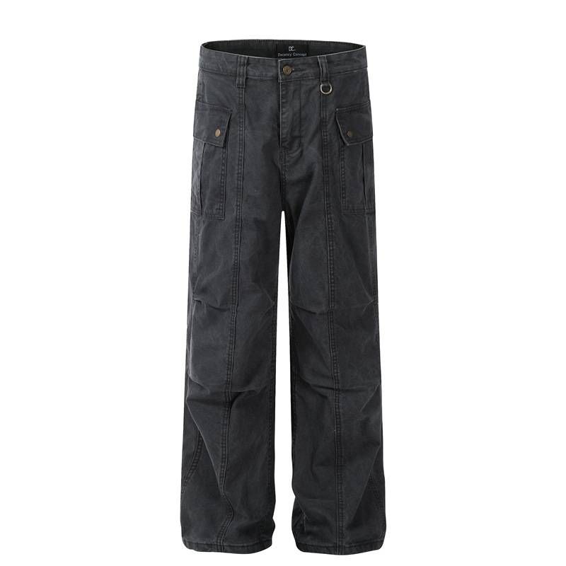 Men's Clothing Spring Casual Versatile Pleated Flared Trousers Women_viptrois.com