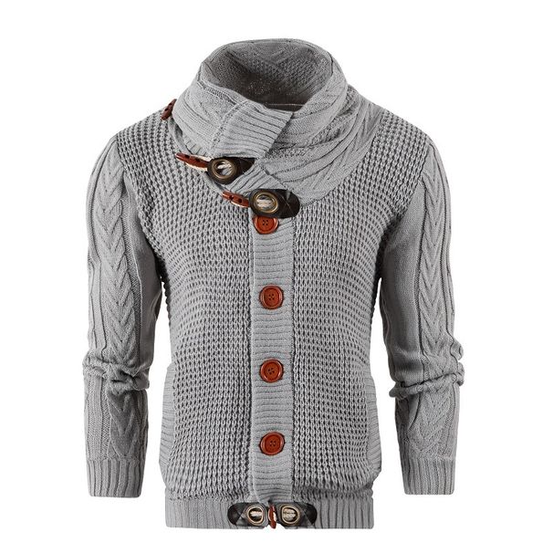 Loom Cross-Border New European And American Style Button Sweater Loose Warm Knitted Cardigan Jacket For Men_viptrois.com