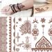 Indian Lace Tattoo Stickers Red Brown Waterproof Henna Tattoo Stickers Tatto_viptrois.com