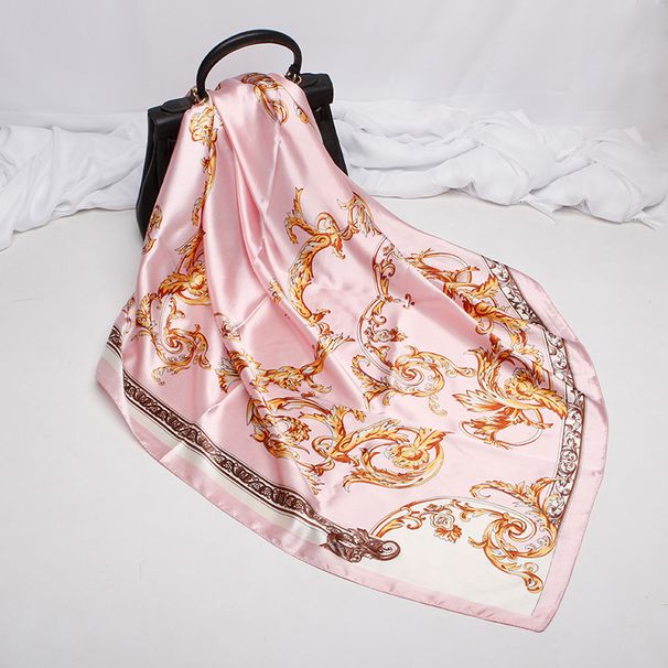 Muslim headscarf Women's Square Scarf 90 Color Ding Silk Scarf Pattern Gift Muslim Headscarf_viptrois.com