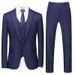Men's Casual European And American Business Gentleman Striped Suit, Groom, Best Man, Host, Banquet Three-piece Suit + Waistcoat + Long Pants_viptrois.com
