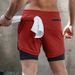 Men's Clothing Double Layer Trendy Brand Breathable Quick Drying Sports Pants Men's Summer Quick Drying Fitness Sports Shorts_viptrois.com